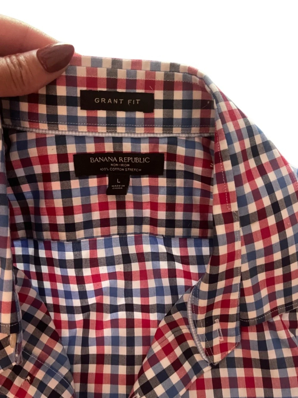 NWT Banana Republic Grant Fit Plaid Shirt L